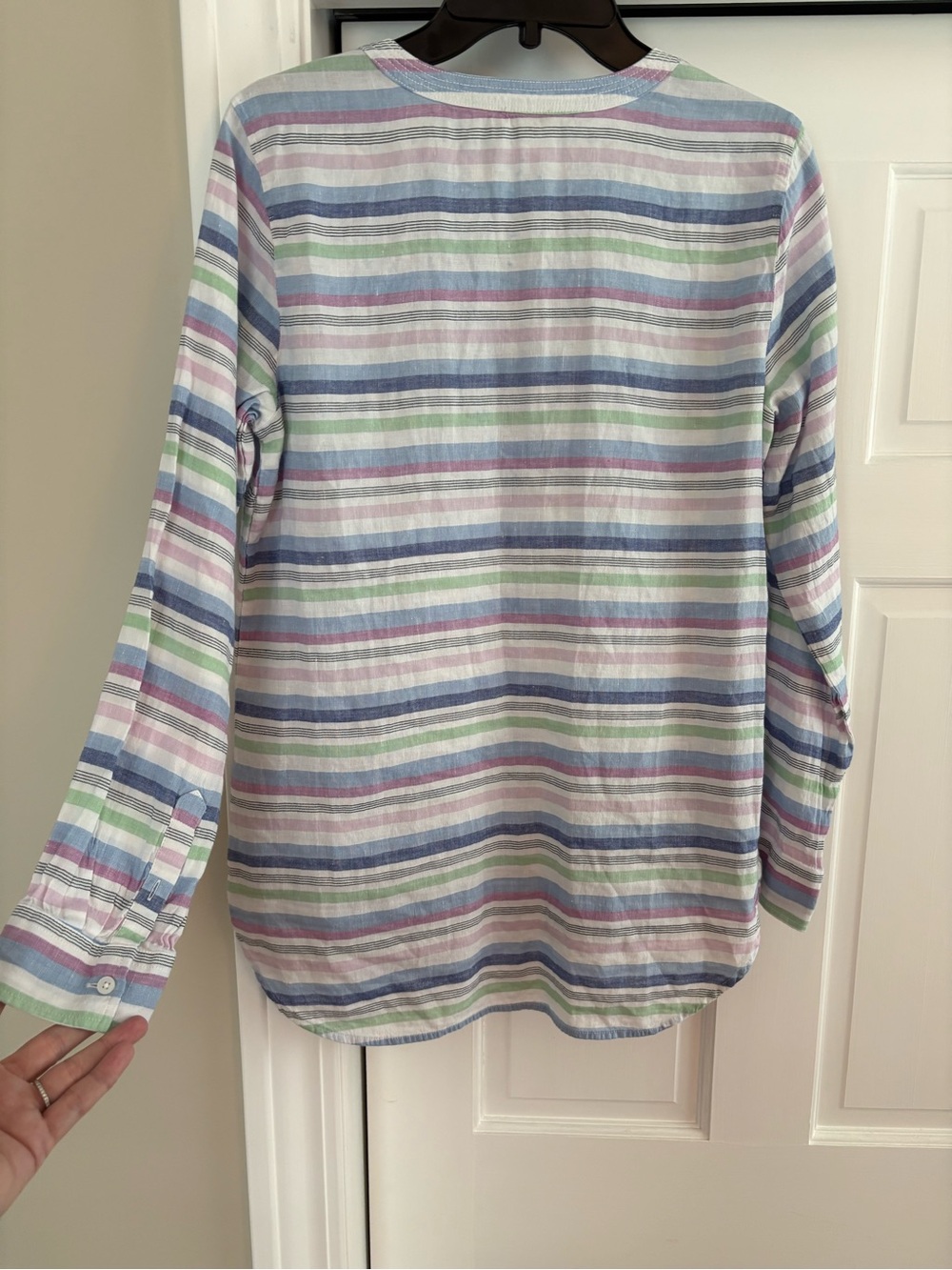 Talbots Pastel Striped Cotton Tunic in Blue, Pink & Green - Picture 3 of 3
